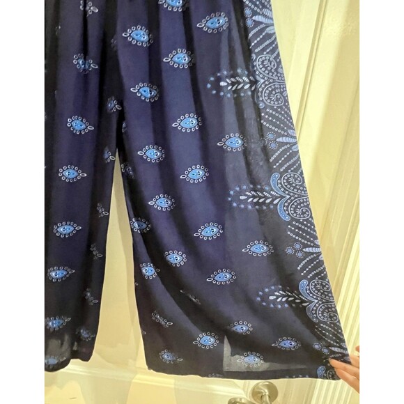Vintage Palazzo Wrap Pants Thailand Hippie Boho Beachy Resort Spa - Picture 4 of 10